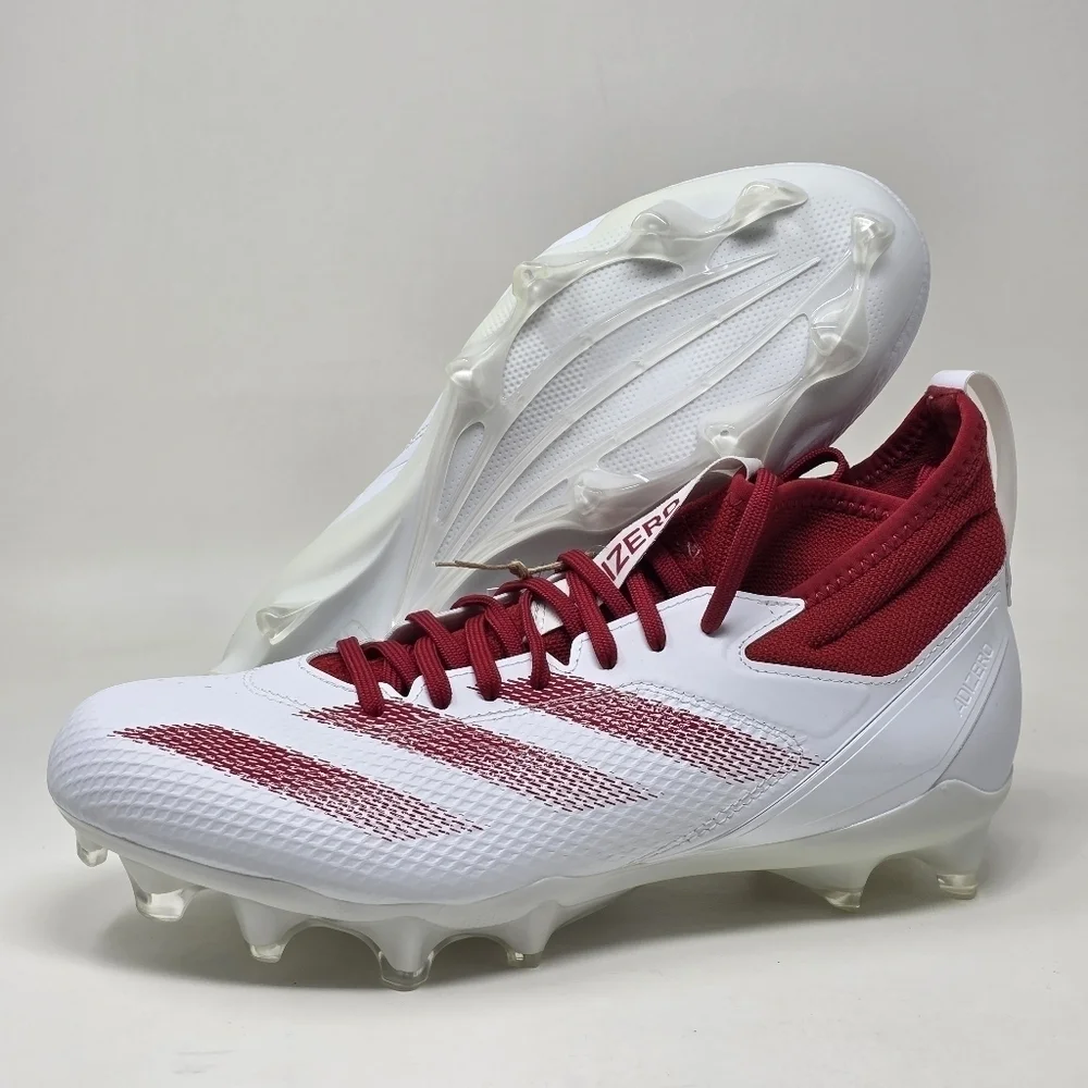 adidas Adizero Impact Football Cleats Mens Size 9 White Red Shoes IF2477 New
